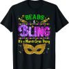 Funny Carnival Party Gift Idea Flamingo Mardi Gras T-Shirt