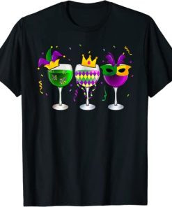 Funny Drinking Wine Mardi Gras Glass Of…