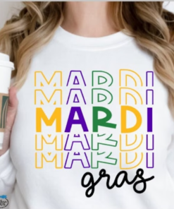 Mardi Gras T-Shirt, Mardi Gras Stacked T-Shirt