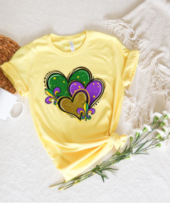 Mardi Gras Heart Shirt , Adult Mardi…