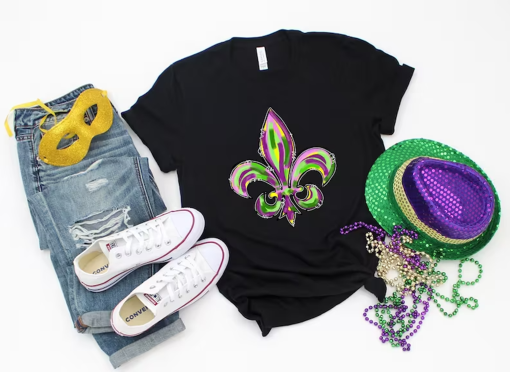 Fleur De Lis Shirt, Mardi Gras Shirt, Happy Mardi Gras Shirt, Mardi Gras Shirt, Funny Mardi Gras Festival T-Shirt