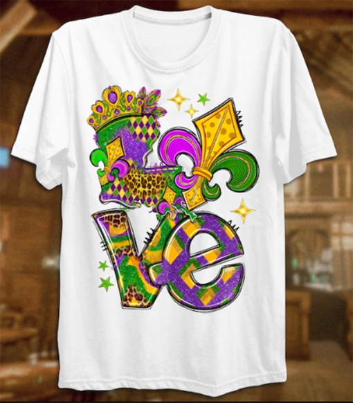 Love Mardi Gras Louisiana T-Shirt, Mardi Gras 2023 T-Shirt