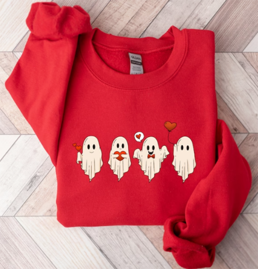 Valentine Sweatshirt, Valentines Day Sweatshirt, Valentines Ghost Sweatshirt, Cute Ghost T-Shirt