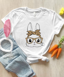 Bunny with Leopard Glasses shirt, Easter shirt,…