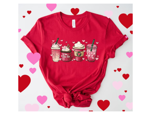 Womens Valentines Day Sweatshirt, Valentine Coffee Shirt, Womens Valentines Day Sweater, Valentines Day T-Shirt