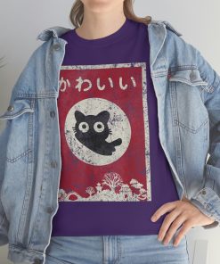 Kawaii cat Japanese black anime cat T…