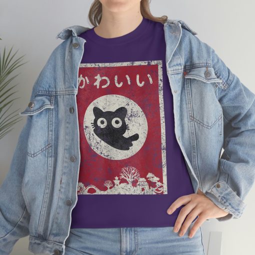 Kawaii cat Japanese black anime cat T Shirt T-Shirt