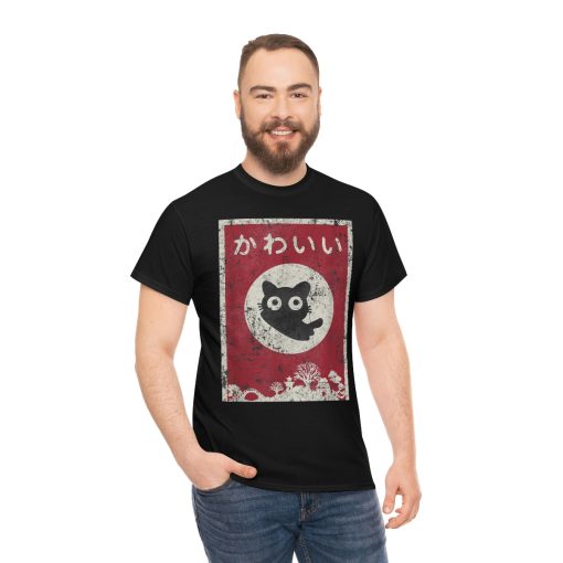 Kawaii cat Japanese black anime cat T Shirt T-Shirt