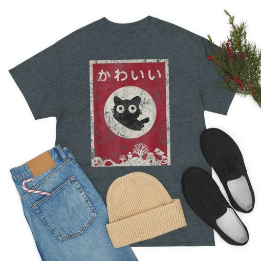 Kawaii cat Japanese black anime cat T Shirt T-Shirt