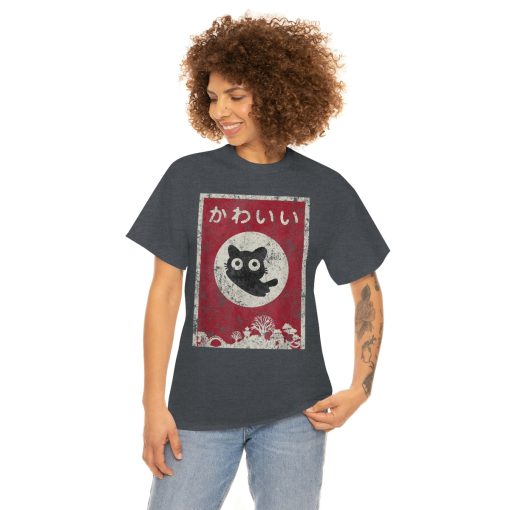 Kawaii cat Japanese black anime cat T Shirt T-Shirt