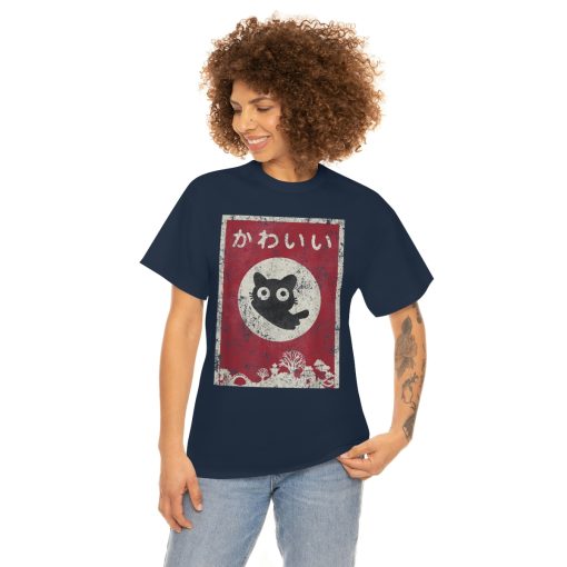 Kawaii cat Japanese black anime cat T Shirt T-Shirt