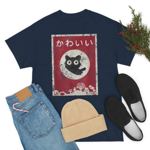 Kawaii cat Japanese black anime cat T Shirt T-Shirt