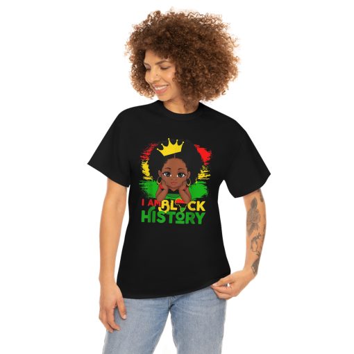 I Am Black History BHM Black Pride Black Melanin Girl Kids T-Shirt