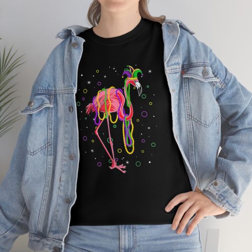 Jester Flamingo & Beads Mardi Gras Fat Tuesday Parade Girls T-Shirt