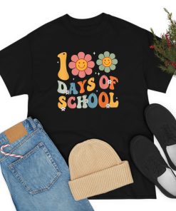 Teacher Kids Retro Groovy 100 Days Happy…