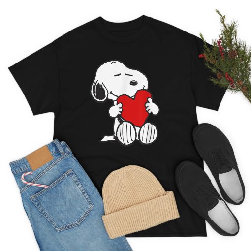 Peanuts Valentine Snoopy Hugging Heart T-Shirt