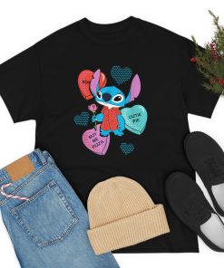 Stitch Funny Candy Hearts Valentine’s Day T-Shirt