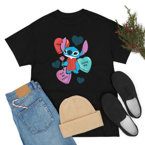 Stitch Funny Candy Hearts Valentine’s Day T-Shirt