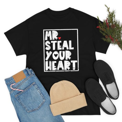 Mr Steal Your Heart Valentines Day Funny V-Day Boys Kids T-Shirt