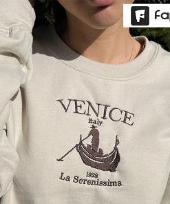 Venice Italy La Serenissima Embroidered sweatshirt Crewneck,…