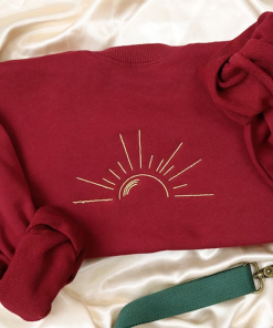 Embroidered Sun Sweatshirt,crewneck sweatshirt embroidered,Fine Line,Vintage Sweatshirt,Gifts…