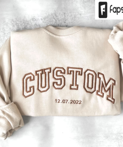 Custom personalized embroidered sweatshirt Alphabet Embroidery College…