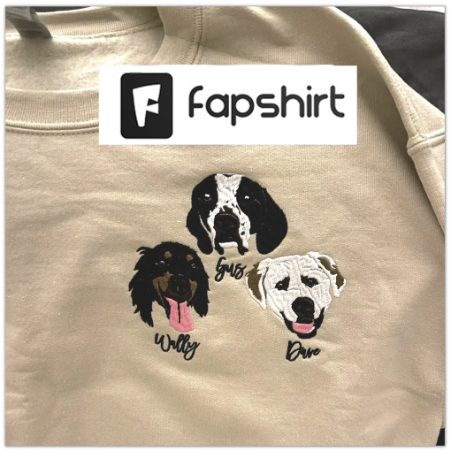 Custom Pet From Your Photo Embroidery Sweatshirt, Pet Sweatshirt, Embroidered Personalized Sweatshirt