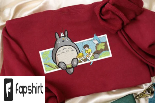 Cute Totoro! Embroidered Crewneck | A-nime Themed Sweatshirt, Pullover, Gift