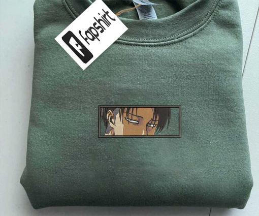 Attack On Tit.an Embroidered Sweatshirt, Lev.i Ackerman Embroidered Shirt, Anime Embroidered Sweatshirt, Vintage Embroidered Sweatshirt