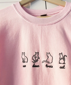 Un Deux Trois Cat Sweater, Embroidered Cat…