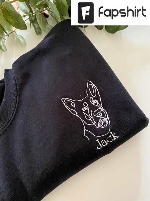 Personalised Embroidered Custom Pet Jumper, ONE PET, Sweatshirt,Photo,Dog,Cat,Present,Gift,Hoodie,For Her,Animal,Furbaby,Embroidery,Pullover