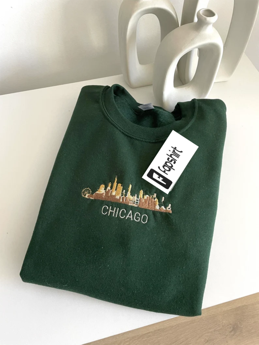 Chicago Embroidered Sweatshirt | Travel crewneck | State crewneck | Fall Crewneck