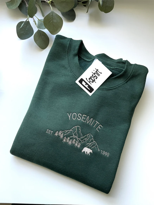 Yosemite National Park Embroidered Sweatshirt | Travel Sweatshirt | Fall Crewneck | Unisex | Multiple Colors