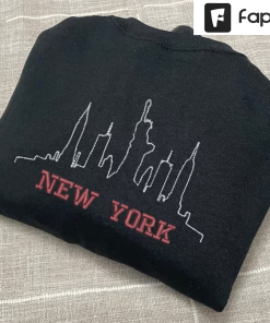 New York Embroidered Sweatshirt – Y2K Style…