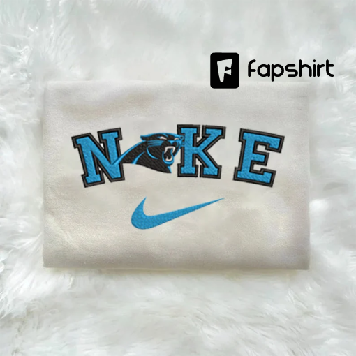 Inspired Carolina Panthers Football Embroidered Crewneck, NFL Team Sweatshirt, Matching Couple Sweatshirt