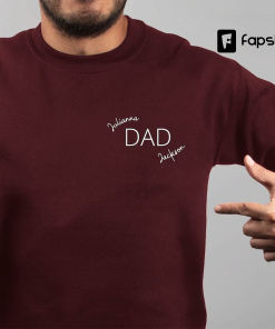 Personalized Dada, Dad, Daddy, Papa Fleece Crewneck…