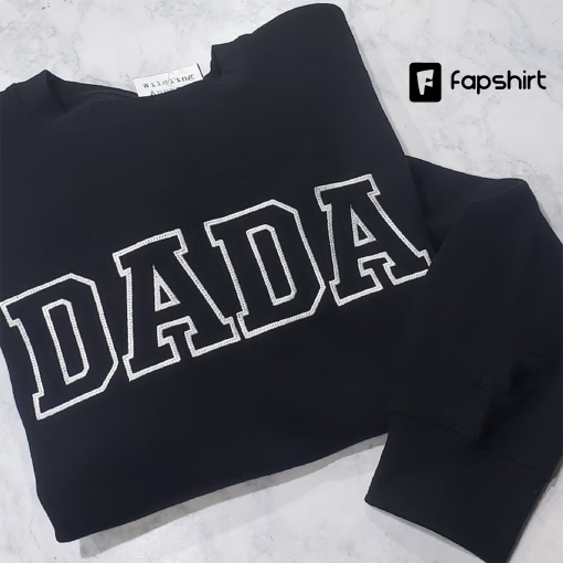 Personalized Dada Embroidered Crewneck Sweatshirt Embroidered Dad Crewneck With Names Customizable Gift For Dad Baby Shower Gift