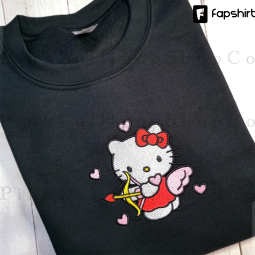 Valentine’s Sweater Cupid Sweatshirt Angel Crewneck Cupid Embroidered Sweater Valentine’s Sweater Valentine’s Sweatshirt Love Sweater Custom