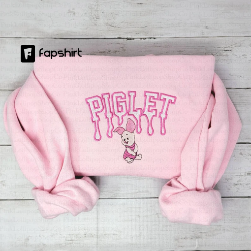 Piggy Embroidered Crewneck Sweatshirt, Pig Character Sweater, DLand Sweatshirt, DLand Embroidered Sweatshirt, Y2K Inspired Jumper, Matching