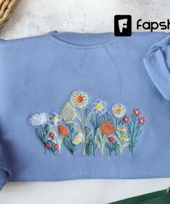 Wildflowers embroidered crewneck,Vintage Sweatshirt,Fine Line,floral embroidered sweatshirt,Gifts…