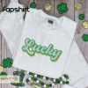 Lucky Clover Sweatshirt, St. Patrick’s Day Custom Embroidered, Irish Heritage Embroidery Hoodie, Retro Lucky Crewneck, Vintage Watercolors