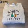 St. Patrick’s Day crewneck sweatshirt shamrocks embroidery