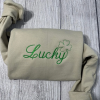 St. Patrick’s Day crewneck sweatshirt shamrocks embroidery