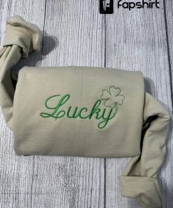 Women Lucky embroidered sweatshirt; St. Patrick day…