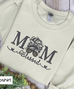 Blessed Mom Sweatshirt, Custom Embroidered Hoodie, Embroidery…