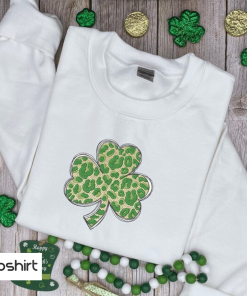 Leopard Print Shamrock Sweater, St. Patrick’s Day…