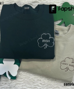 Custom Shamrock Embroidered Sweatshirt | March |…