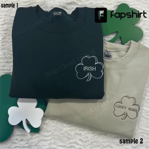 Custom Shamrock Embroidered Sweatshirt | March | St. Patrick’s Day