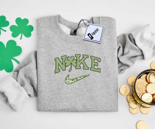 St.Patrick’s Day Embroidered Sweatshirt, Patrick Day Sweatshirt, St.Patrick’s Day Brand Embroidered Crewneck,Trending Embroidered Sweatshirt