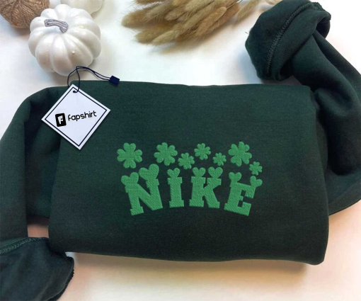 St.Patrick’s Day Embroidered Sweatshirt, Lucky Day Embroidered Sweatshirt, 4 Leaf Clover Embroidered Sweatshirt, Best Patrick Day Gift